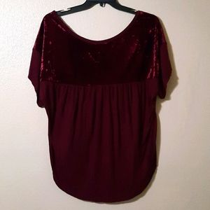 Velvet accent high-low top